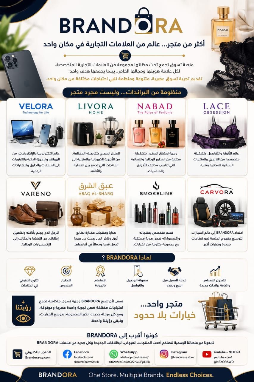 🛍️ BRANDORA | أكثر من متجر… عالم من العلامات التجارية في مكان واحد