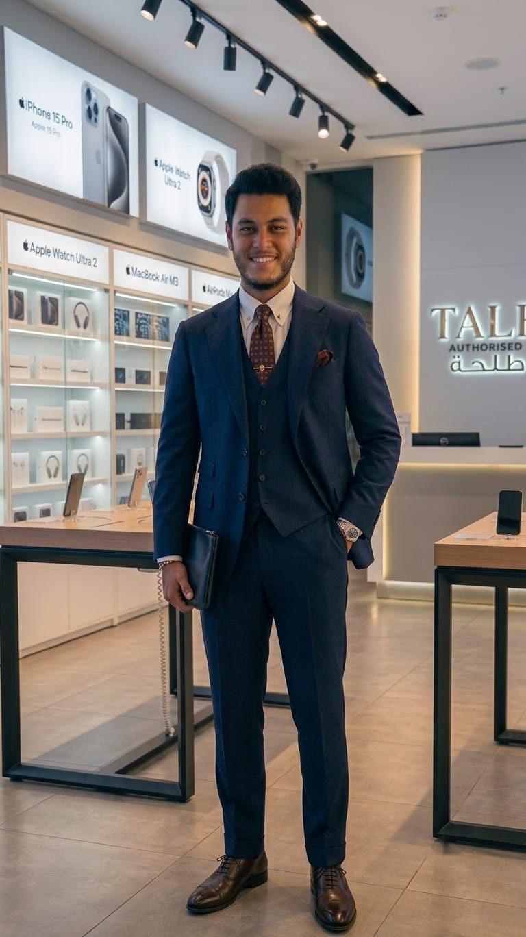 المهندس طلحة أصغر صاحب سلسلة "Talha Store" للموبايلات في الشيخ زايد